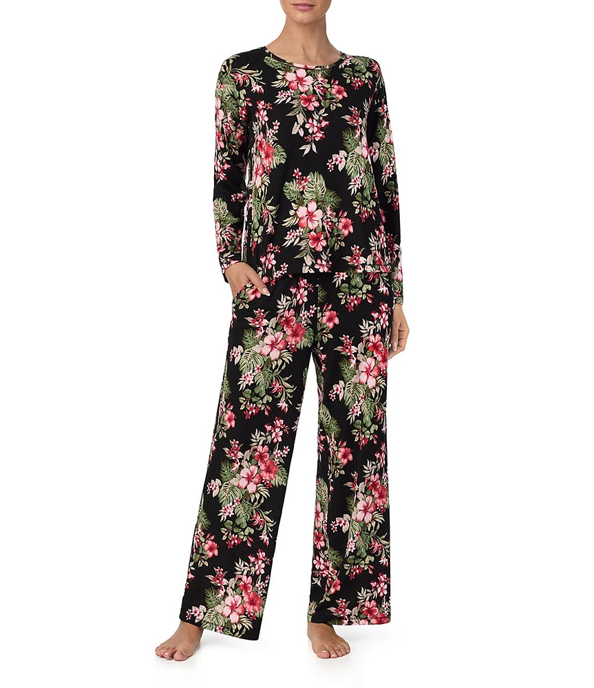 Tommy Bahama Floral Printed Long Sleeve Round Neck Pant Pajama Set