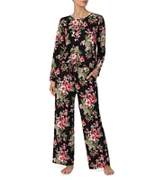 Tommy Bahama Floral Printed Long Sleeve Round Neck Pant Pajama Set