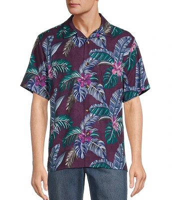 Tommy Bahama Frond Fushion Short Sleeve Jacquard Silk-Blend Shirt