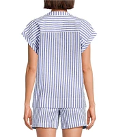 Tommy Bahama Frond Harbor Seersucker Short Sleeve Coordinating Top