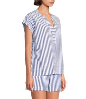 Tommy Bahama Frond Harbor Seersucker Short Sleeve Coordinating Top