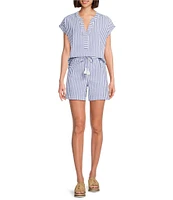 Tommy Bahama Frond Harbor Seersucker Short Sleeve Coordinating Top