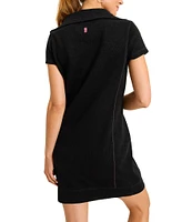 Tommy Bahama Half Zip Collared Neckline Short Sleeve Dress