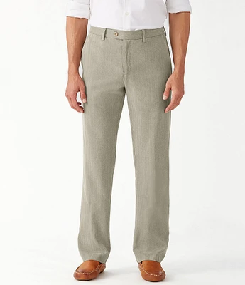 Tommy Bahama Havana Herringbone Flat-Front Pants