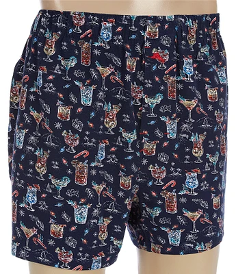 Tommy Bahama Holiday Drinks 4 1/4#double; Inseam Knit Boxers