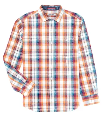 Tommy Bahama Indigo Coast Check Long Sleeve Woven Shirt