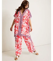 Tommy Bahama Island Cays Fiori Border Floral Pull-On Pants Swim Cover-Up