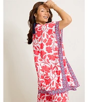 Tommy Bahama Island Cays Fiori Border Floral V-Neck Tunic Swim Cover-up