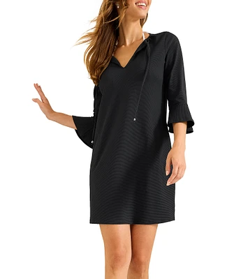 Tommy Bahama Island Cays V-Neck Flounce Sleeve Swim Cover-Up Dress