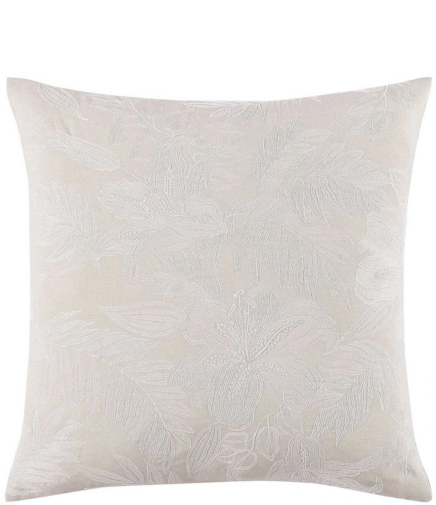 Tommy Bahama Island Estate Embroidered Floral Square Throw Pillow