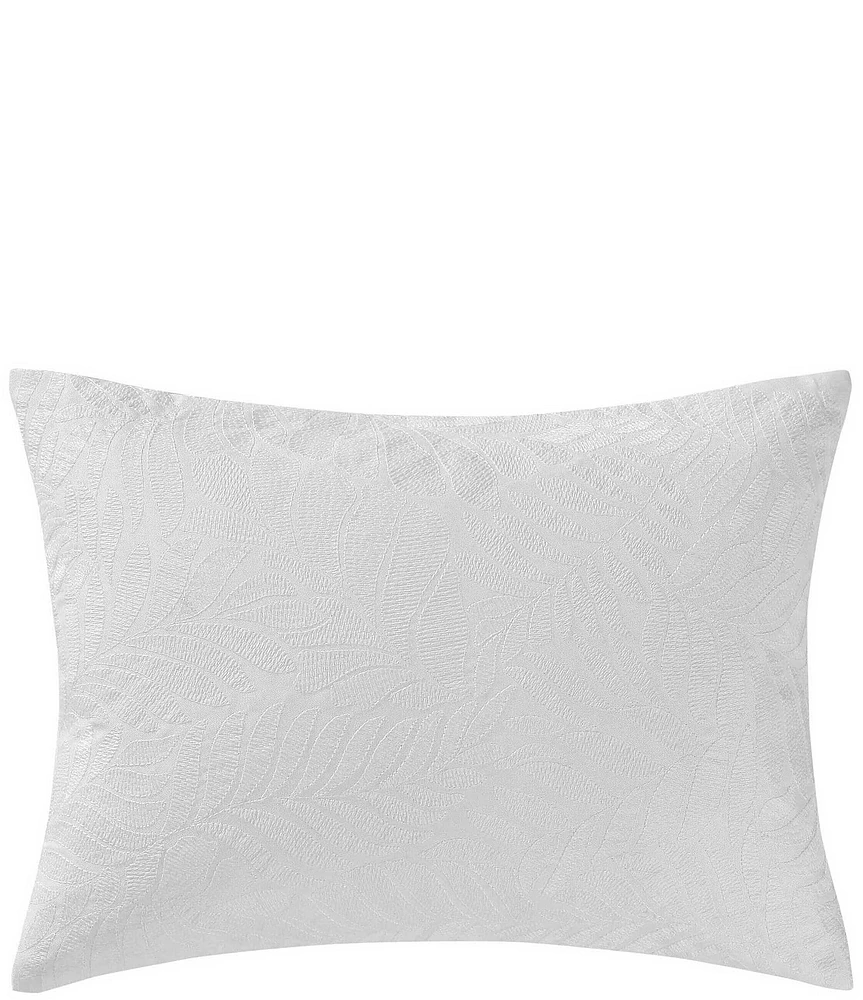 Tommy Bahama Island Estate Embroidered Leaf White Breakfast Pillow