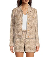 Tommy Bahama Island Key Linen Plain Weave Point Collar Button Front Jacket