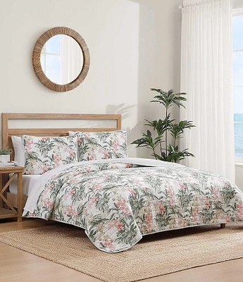 Tommy Bahama Island Orchid Pink Cotton Reversible Quilt Mini Set