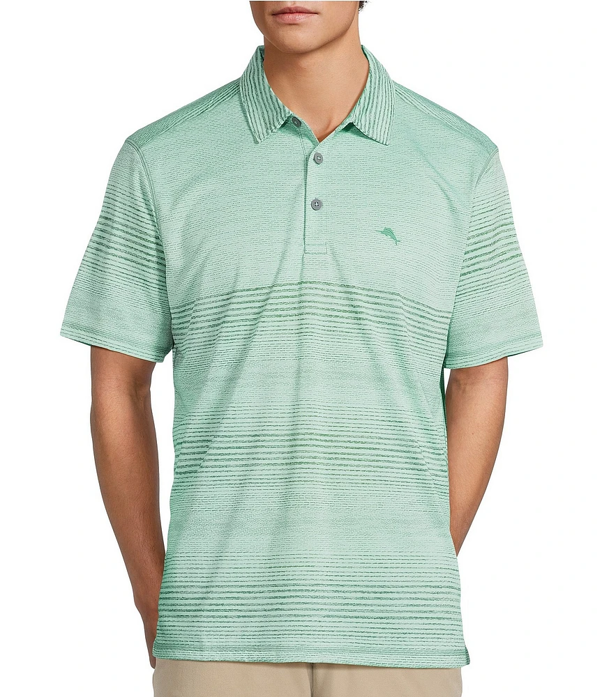 Tommy Bahama IslandZone Sea Island Stripe Short Sleeve Polo Shirt