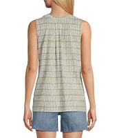 Tommy Bahama Kauai Bungalow Bay Printed Jersey V-Neck Sleeveless High-Low Hem Tank