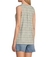 Tommy Bahama Kauai Bungalow Bay Printed Jersey V-Neck Sleeveless High-Low Hem Tank