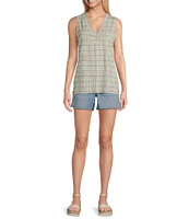 Tommy Bahama Kauai Bungalow Bay Printed Jersey V-Neck Sleeveless High-Low Hem Tank