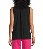 Tommy Bahama Kauai Solid Jersey Pleating V-Neck Sleeveless Tank