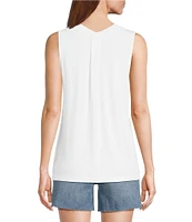 Tommy Bahama Kauai Solid Jersey Pleating V-Neck Sleeveless Tank