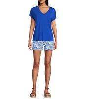 Tommy Bahama Kauai Solid Stretch Jersey V-Neck Short Sleeves Relaxed Fit T-Shirt