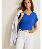 Tommy Bahama Kauai Solid Stretch Jersey V-Neck Short Sleeves Relaxed Fit T-Shirt