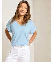 Tommy Bahama Kauai Solid Stretch Jersey V-Neck Short Sleeves Relaxed Fit T-Shirt