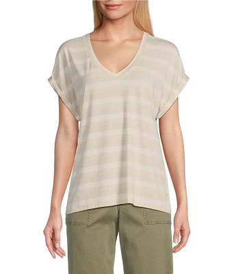 Tommy Bahama Kauai Stripe Short Sleeve V-Neck Tee Shirt