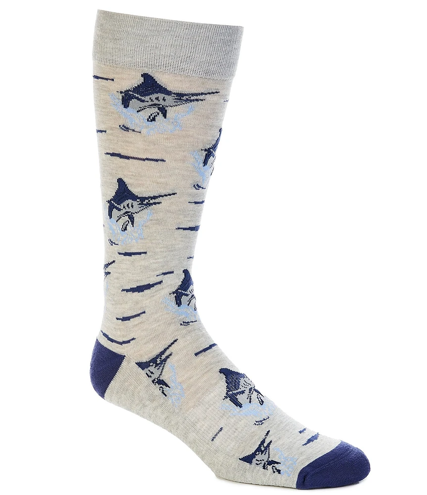 Tommy Bahama Keepin' It Reel Marlin Crew Arch Compression Dress Socks