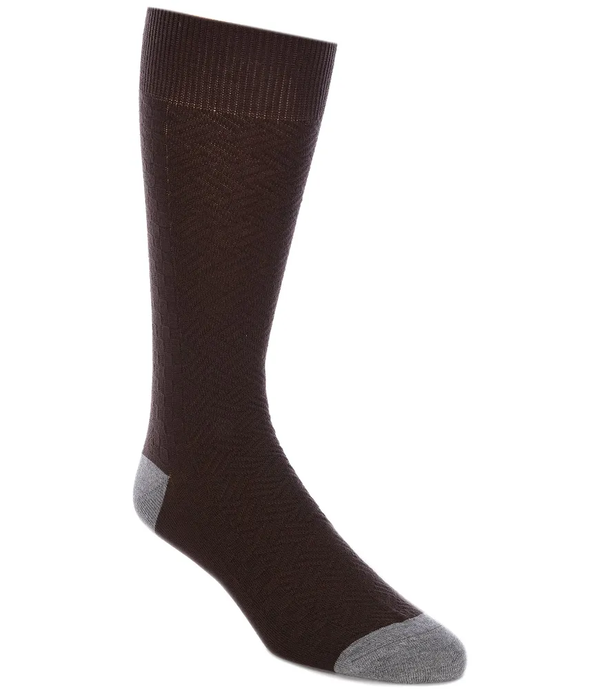 Tommy Bahama Lauhala Weave Textured Pattern Crew Dress Socks