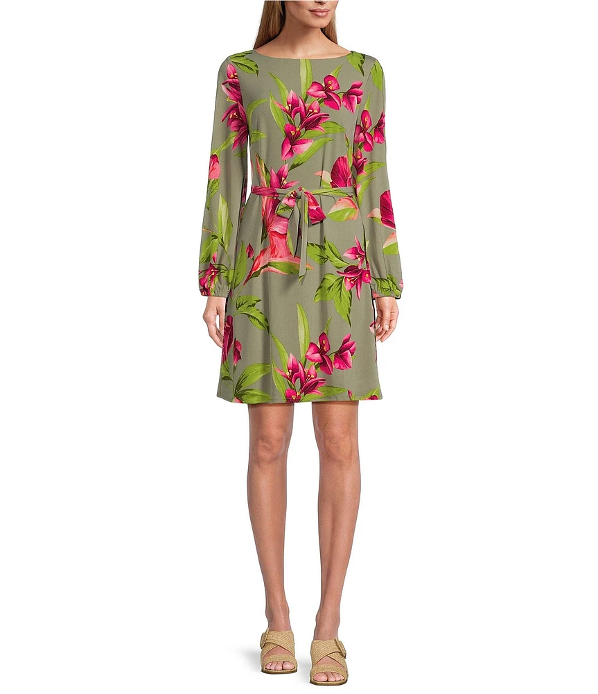 Tommy Bahama Lavishbloom Balloon Sleeve Crew Neck Dress