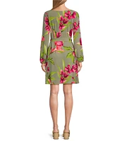 Tommy Bahama Lavishbloom Balloon Sleeve Crew Neck Dress