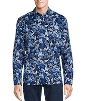 Tommy Bahama Lazlo Midnight Excursion Printed Long Sleeve Silk-Blend Shirt