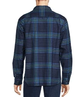 Tommy Bahama Lazlo Montlake Checked Long Sleeve Silk-Blend Shirt