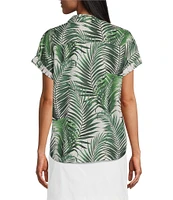 Tommy Bahama Leaf Of Lux Silk Collared Short Sleeves Button Front Camp Shirt