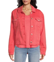 Tommy Bahama Leila Mineral Wash Twill Collared Long Sleeve Button-Front Denim Jacket