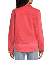 Tommy Bahama Leila Mineral Wash Twill Collared Long Sleeve Button-Front Denim Jacket