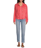 Tommy Bahama Leila Mineral Wash Twill Collared Long Sleeve Button-Front Denim Jacket