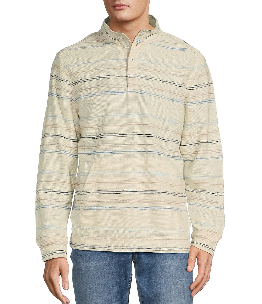 Tommy Bahama Minori Sands Button Mockneck Stripe Pullover