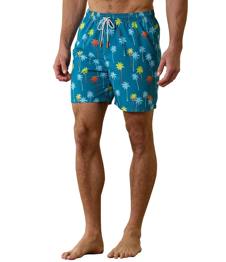 Tommy Bahama Naples Pom Palms 6#double; Inseam Swim Trunks