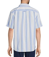 Tommy Bahama Nova Wave Maliblue Stripe Short Sleeve Woven Shirt
