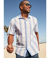 Tommy Bahama Nova Wave Maliblue Stripe Short Sleeve Woven Shirt
