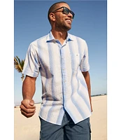 Tommy Bahama Nova Wave Maliblue Stripe Short Sleeve Woven Shirt