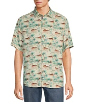 Tommy Bahama Ocean Oasis Short Sleeve Silk Jacquard Shirt