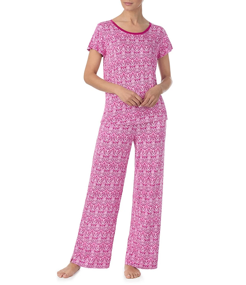 Tommy Bahama Paisley Print Short Sleeve Round Neck Pant Pajama Set