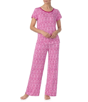 Tommy Bahama Paisley Print Short Sleeve Round Neck Pant Pajama Set