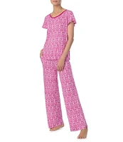 Tommy Bahama Paisley Print Short Sleeve Round Neck Pant Pajama Set