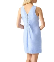 Tommy Bahama Palm-A-Dora Chambray Twill Sleeveless Shift Dress