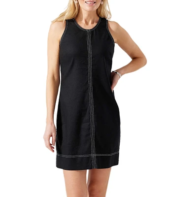Tommy Bahama Palm-A-Dora Chambray Twill Sleeveless Shift Dress