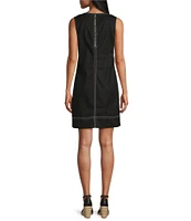 Tommy Bahama Palm-A-Dora Linen Blend Twill Split Neck Sheath Dress
