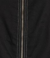 Tommy Bahama Palm-A-Dora Linen Blend Twill Split Neck Sheath Dress